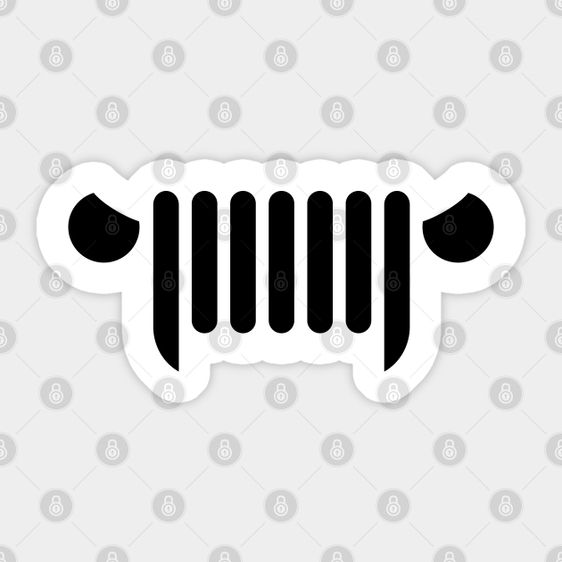 Mean Jeep Jeep Sticker TeePublic